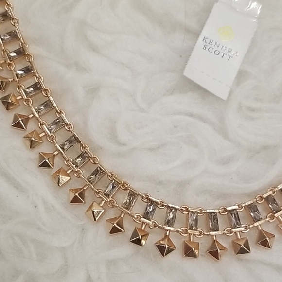 💕KENDRA SCOTT💕 Oscar Rose Gold Choker Necklace Blush Crystal NWT - Picture 12 of 14